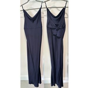 Altar’d state navy long cowl neck dress tie in back